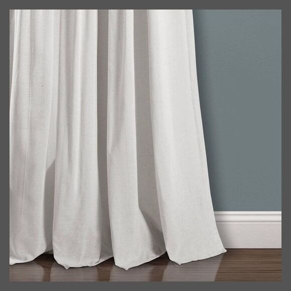 Lush Decor - 95"x40" Farmhouse Linen Button Light Filtering Win Gray/White - Picture 4 of 4